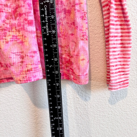 prAna Lottie Y2K Pink Striped Tie Dye Long Sleeve Crew Organic Cotton Top S - Picture 5 of 7